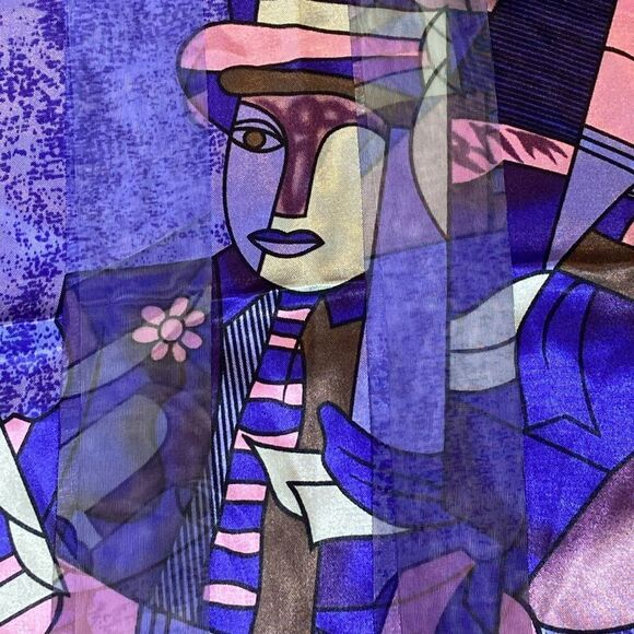 Vintage Retro Picasso Scarf ?Size 60”X14” main image 8